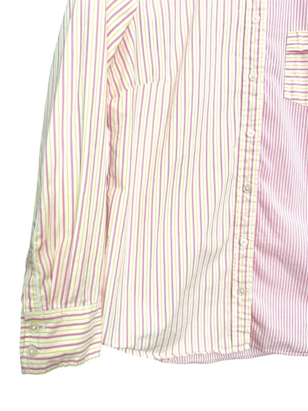 J. Crew Long Sleeve Striped Button Down Shirt Pink Yellow Women’s Medium